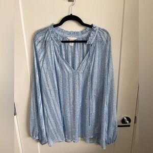 H&M Light Blue Patterned Blouse